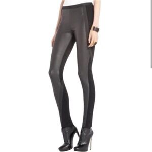 BCBGMAXAZRIA Black Faux Leather Landyn Leggings/Pants